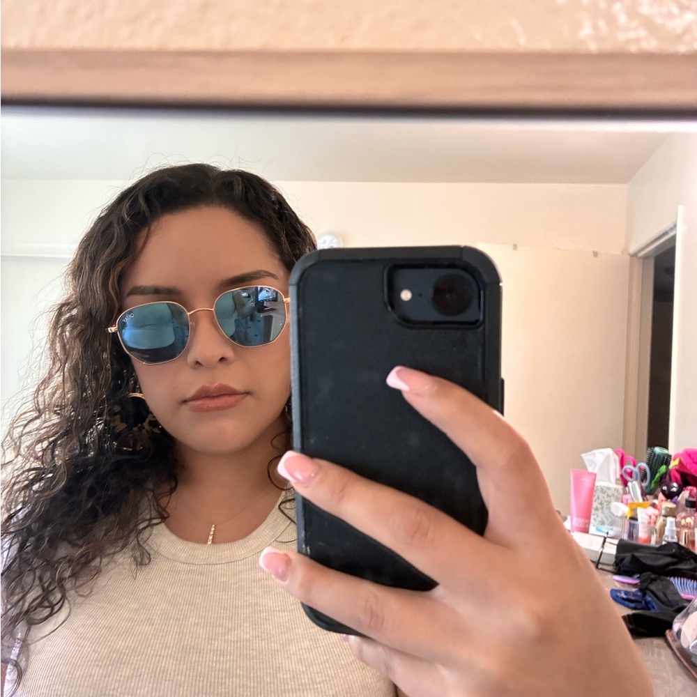 Quay Australia Gold & Pink Aviator Sunglasses - Picture 8 of 8